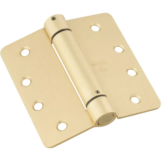 V521 4" 1/4R Spring Hinge - Brass