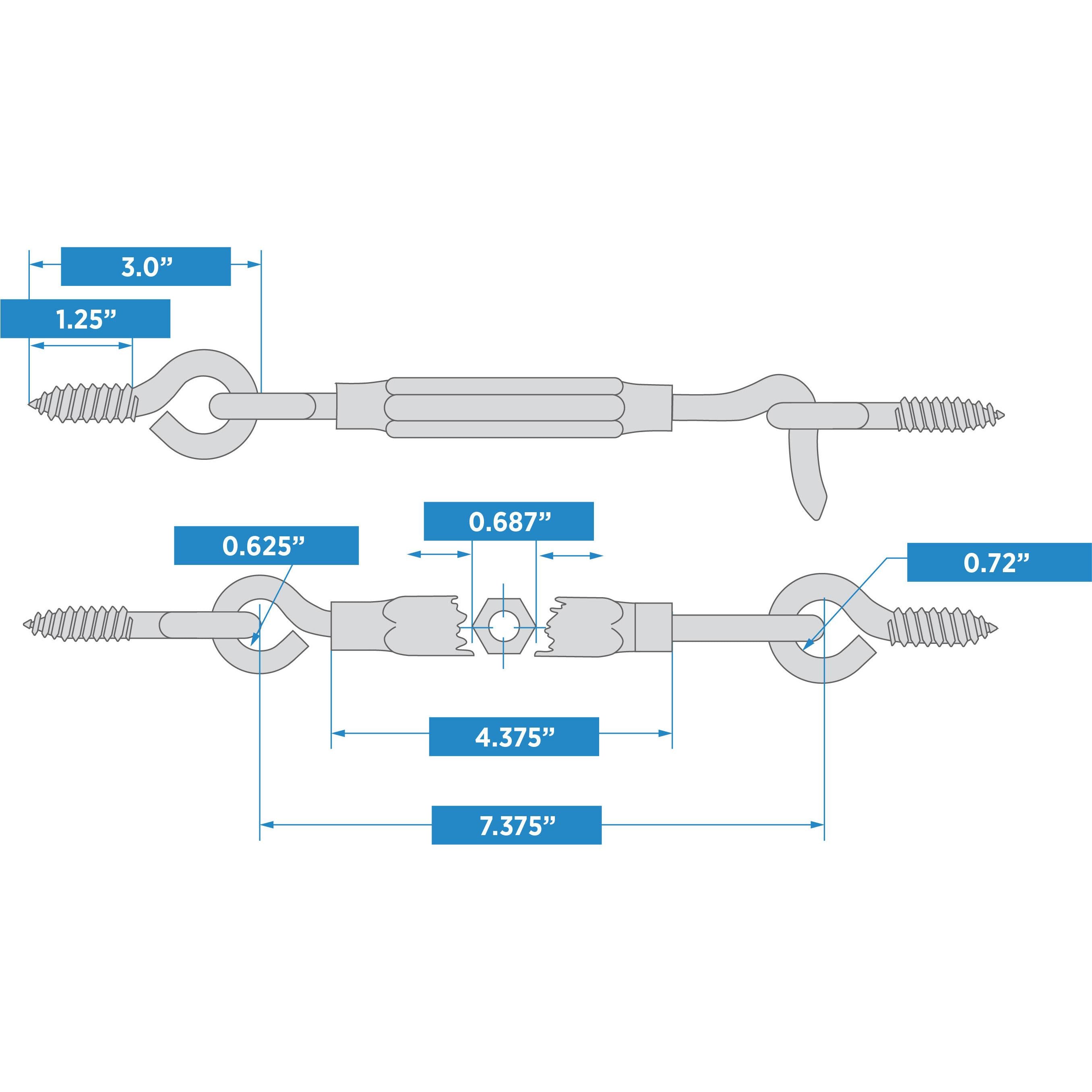 2180BC Turnbuckles Gate Hook - Zinc Plated