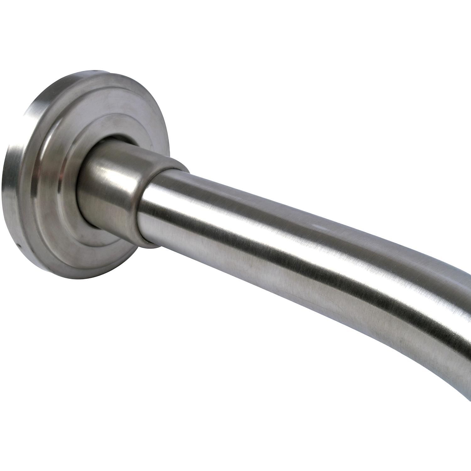 Stone Harbor Hardware Charlotte Curved Shower Rod, 5 Feet, 3" Diameter Rose, Concealed Screws, Satin Stainless Steel