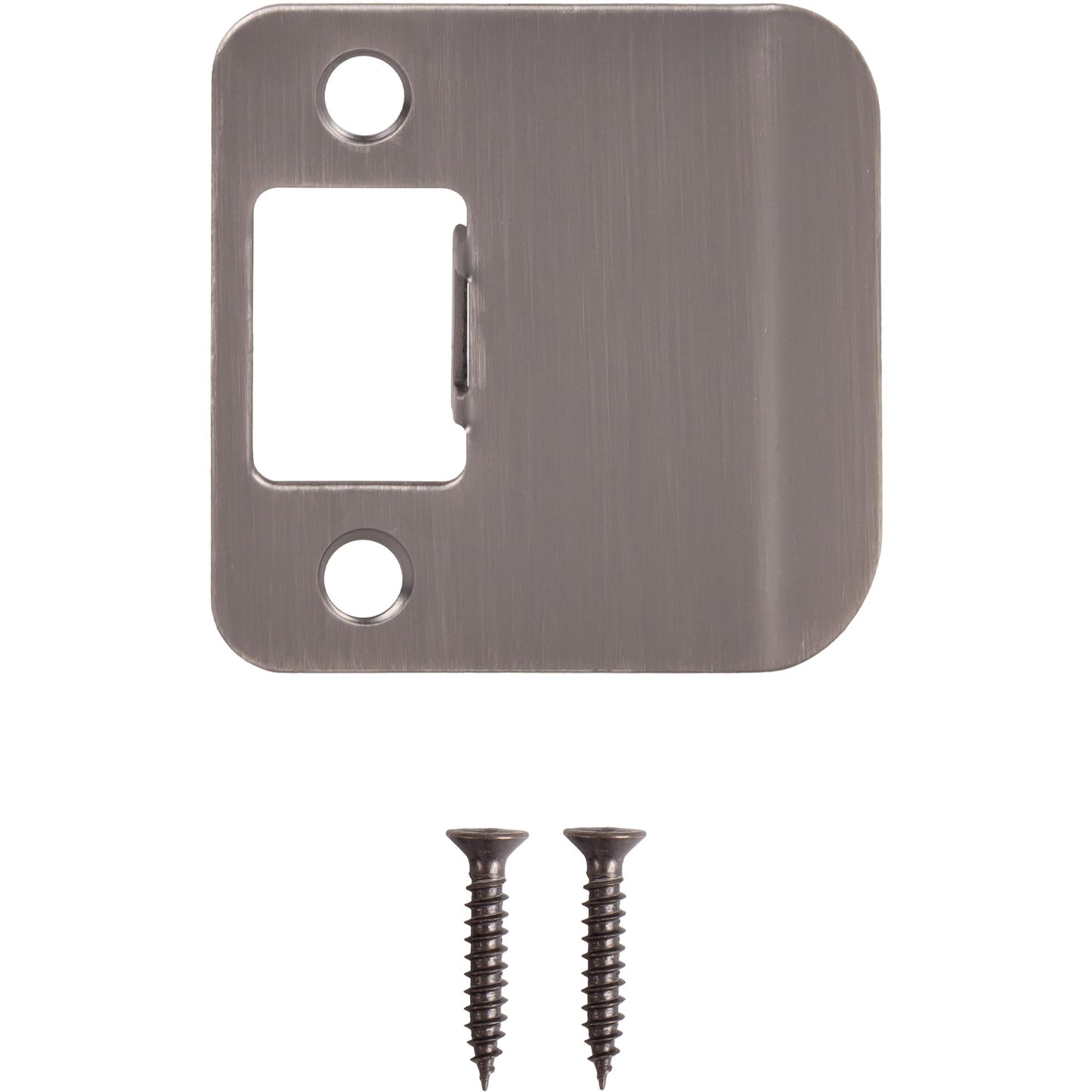 Stone Harbor Hardware Round Corner Extended Lip Strike, 2-1/4" x 1-3/4", (2-1/4" Overall Length), Antique Nickel