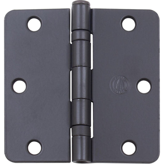 Stone Harbor Hardware Ball Bearing Hinge, 3-1/2 Inches, 1/4" Radius Corner, Bulk Pack (100 Each), Matte Black