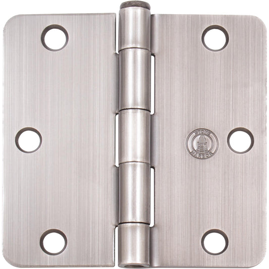 Stone Harbor Hardware Standard Hinge, 3-1/2 Inches, 1/4" Radius Corner, Bulk Pack (100 Each), Antique Nickel