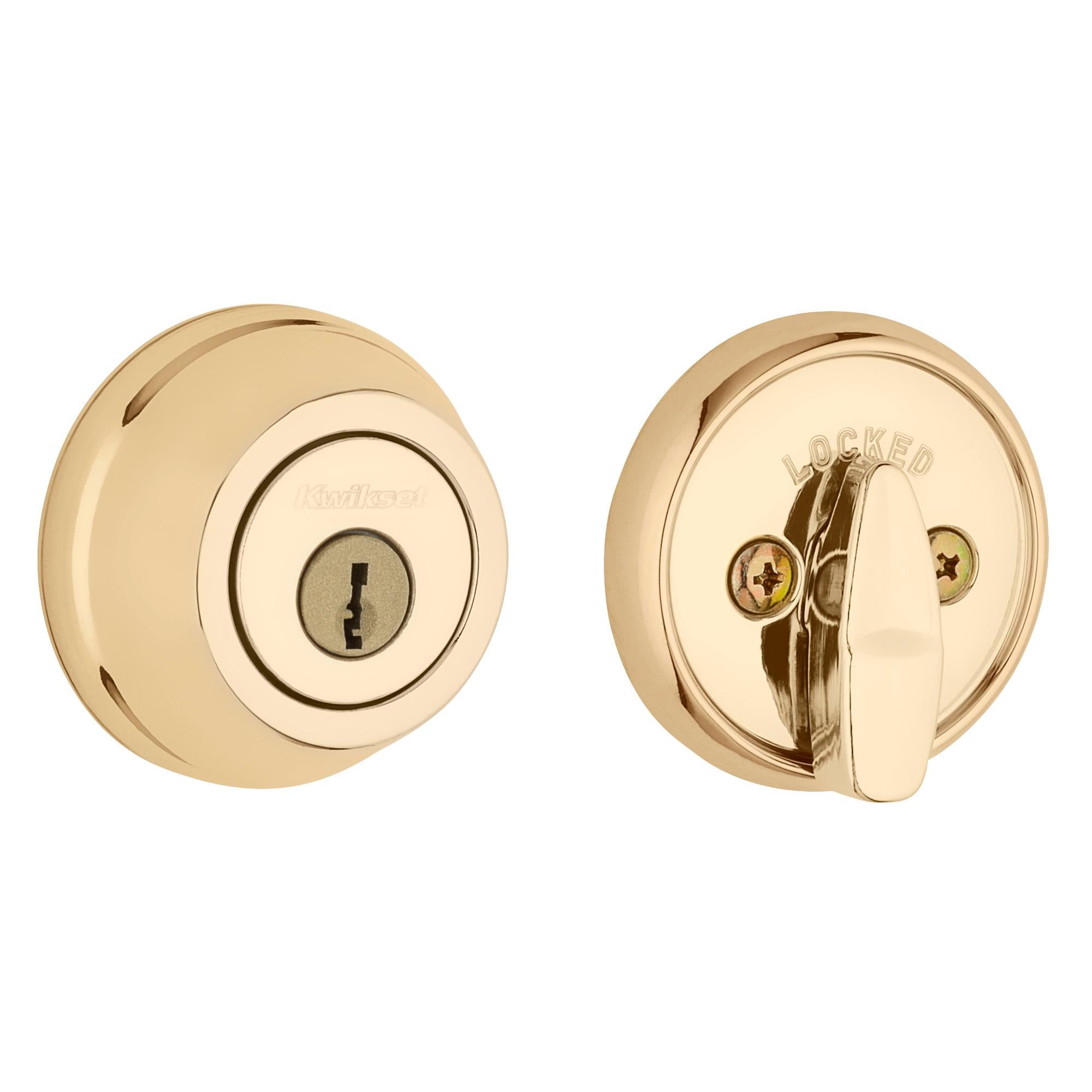 780 3 6AL STRKP K3 1-Cyl Deadbolt - Polished Brass