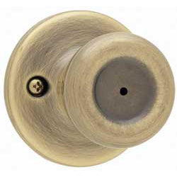 Kwikset 300T 5 CP RCL RCS BBPKG Tylo Bed/Bath Knob in Antique Brass