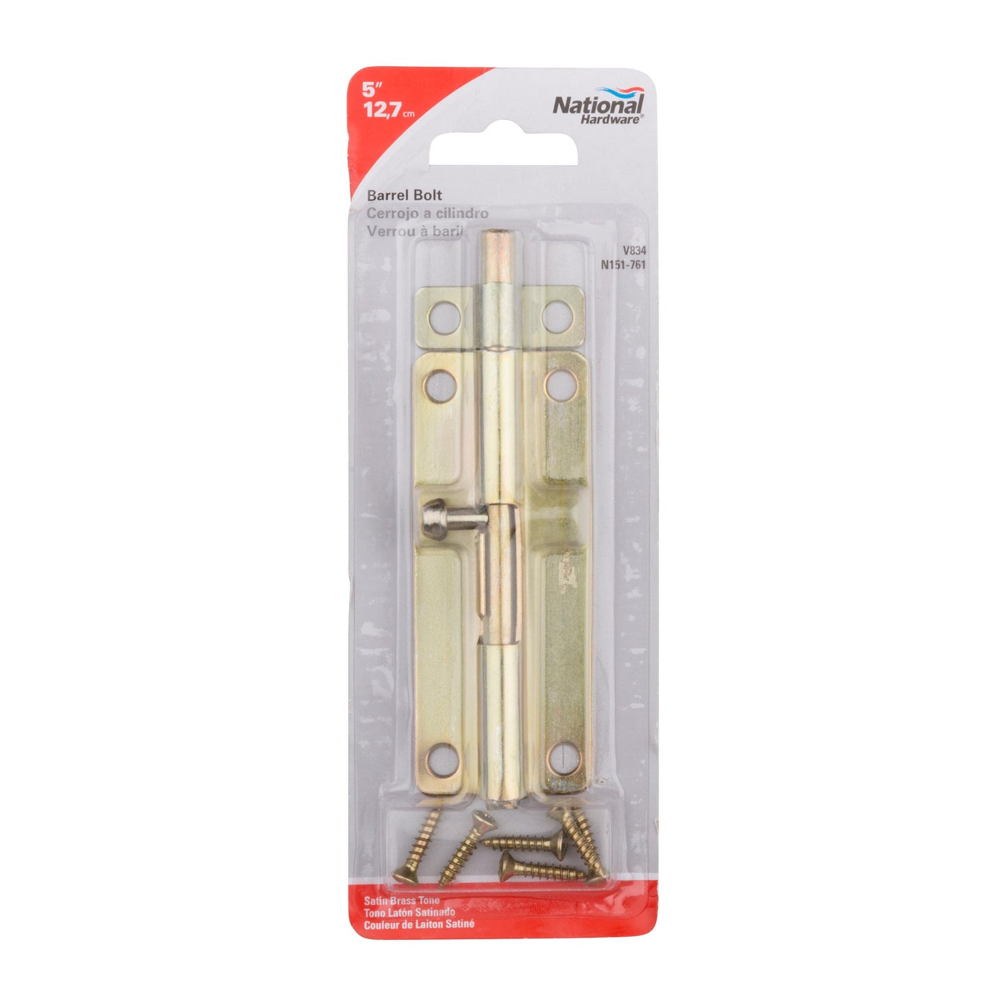 V834 5" Barrel Bolt - Polished Brass