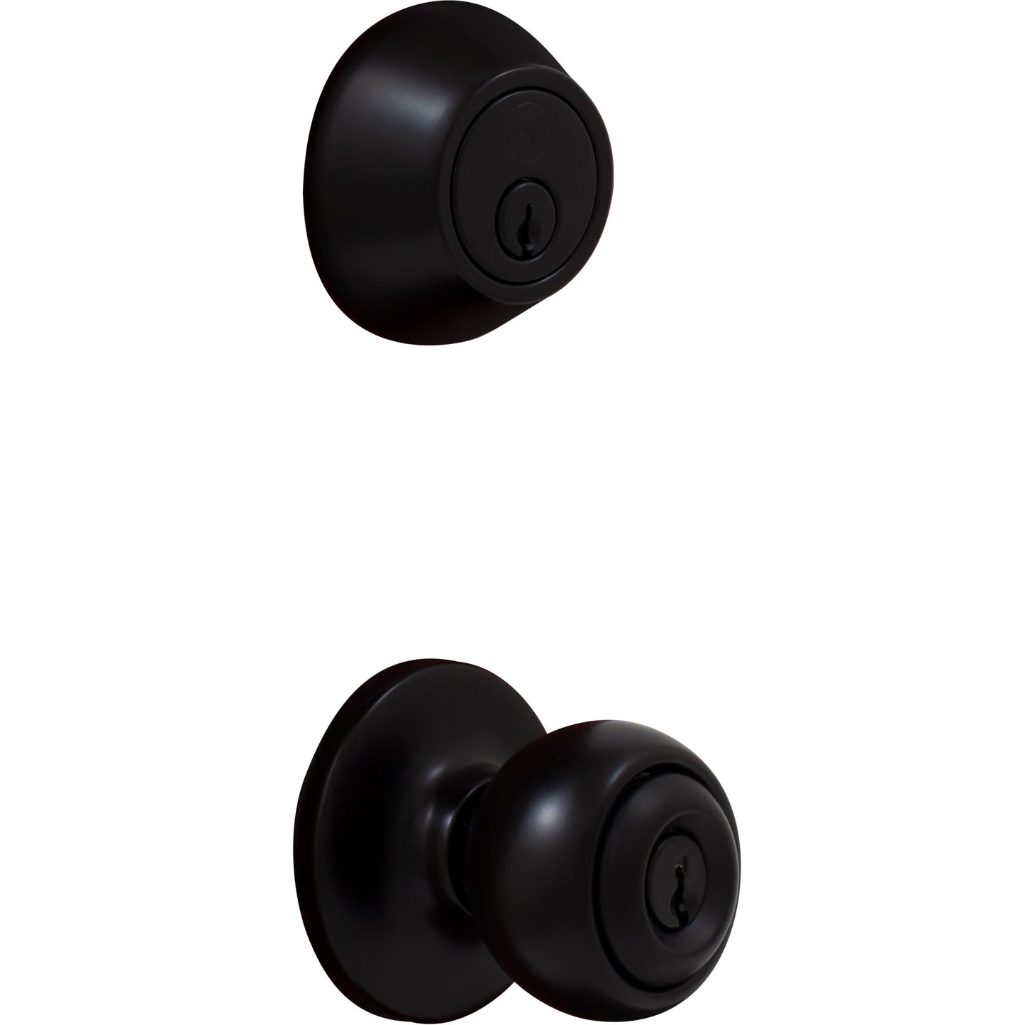 Stone Harbor Hardware Ball Door Knob, Combo Pack, SC Keyway, Matte Black