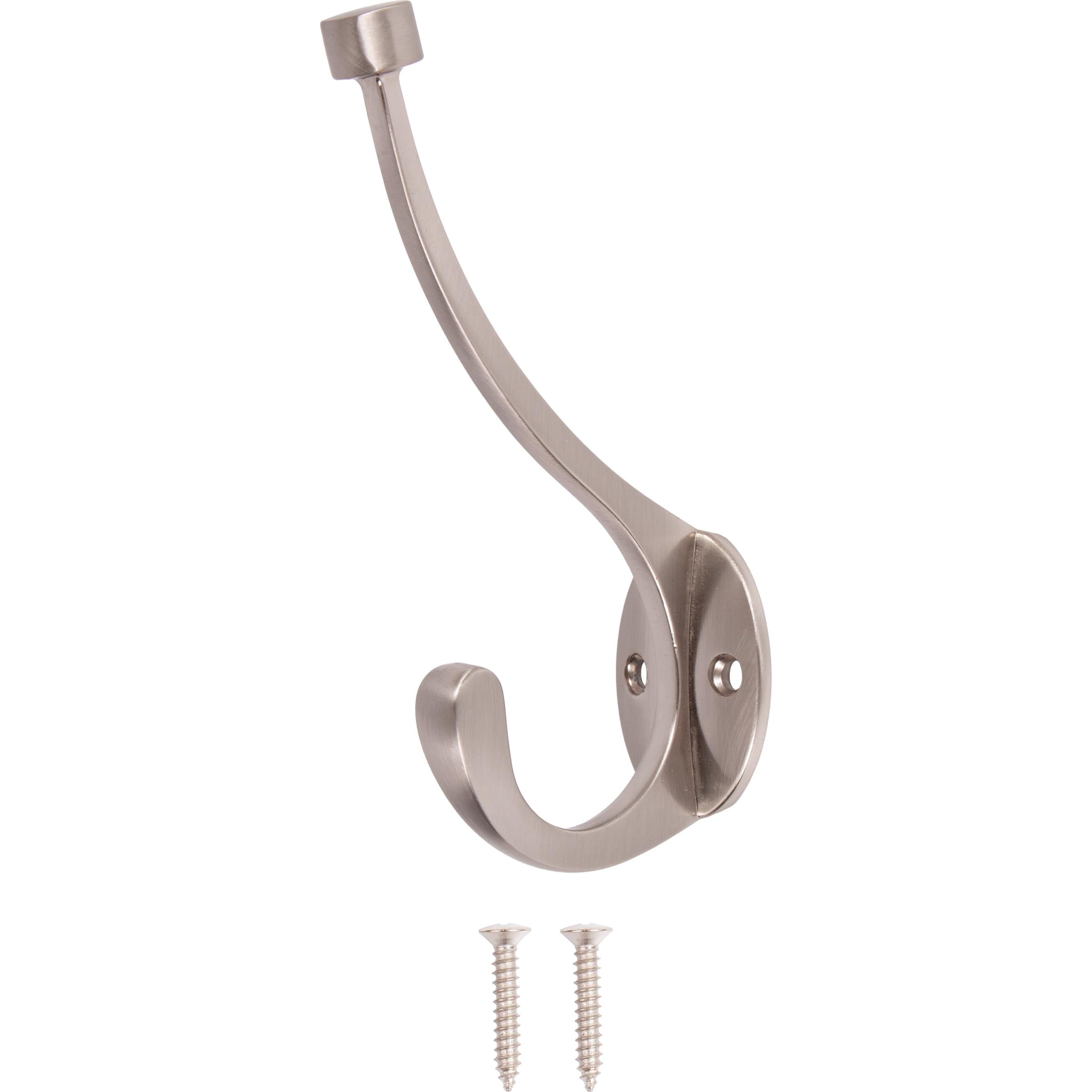 Stone Harbor Hardware Contemporary Coat & Hat Hook, Satin Nickel