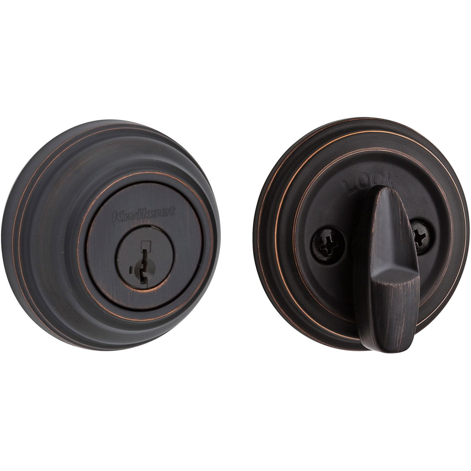 Single Cylinder Round Deadbolt - 980 Series SmartKey with Round Corner Latch