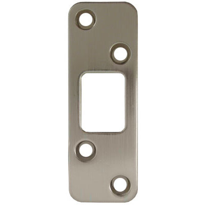 Stone Harbor Hardware Round Corner Deadbolt Strike Plate, 1-1/4" x 3-5/8", 2-1/2" Center-to-Center, Satin Nickel