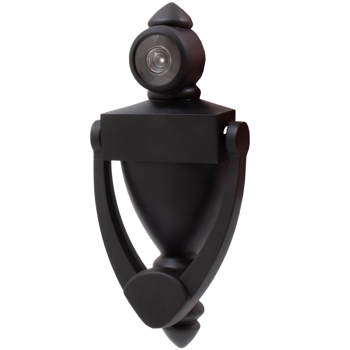 Stone Harbor Hardware Door Knocker with 180° Viewer, 5 Inches, Matte Black