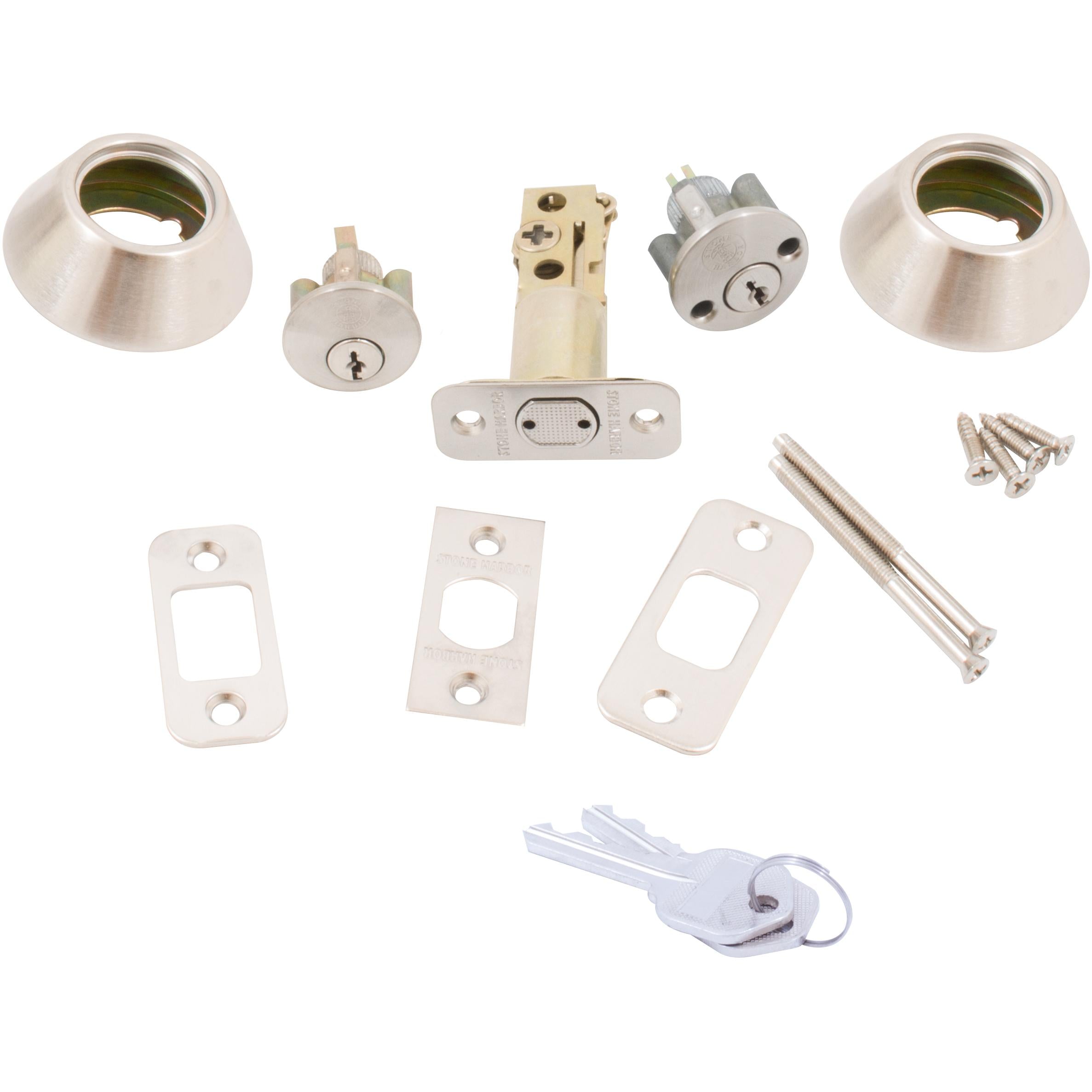 Grade 3 Deadbolt, Double Cylinder, KW Keyway, Satin Nickel