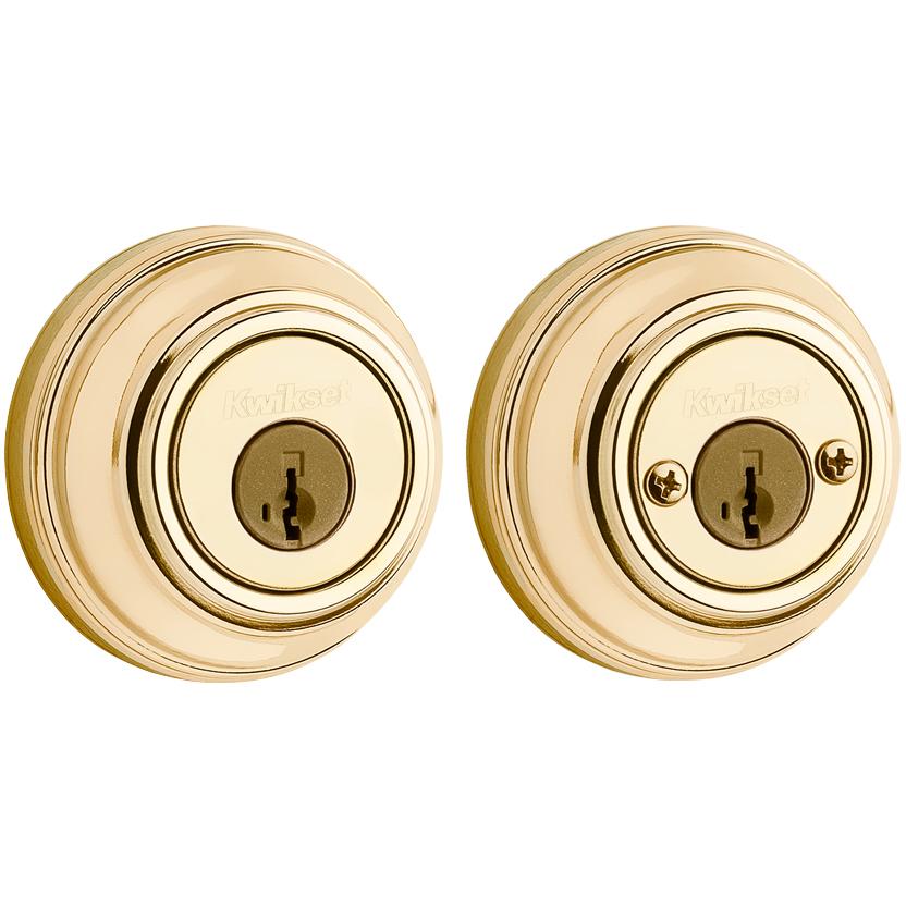 Double Cylinder Round Deadbolt - 985 Series SmartKey with Round Corner Latch - Clearpack