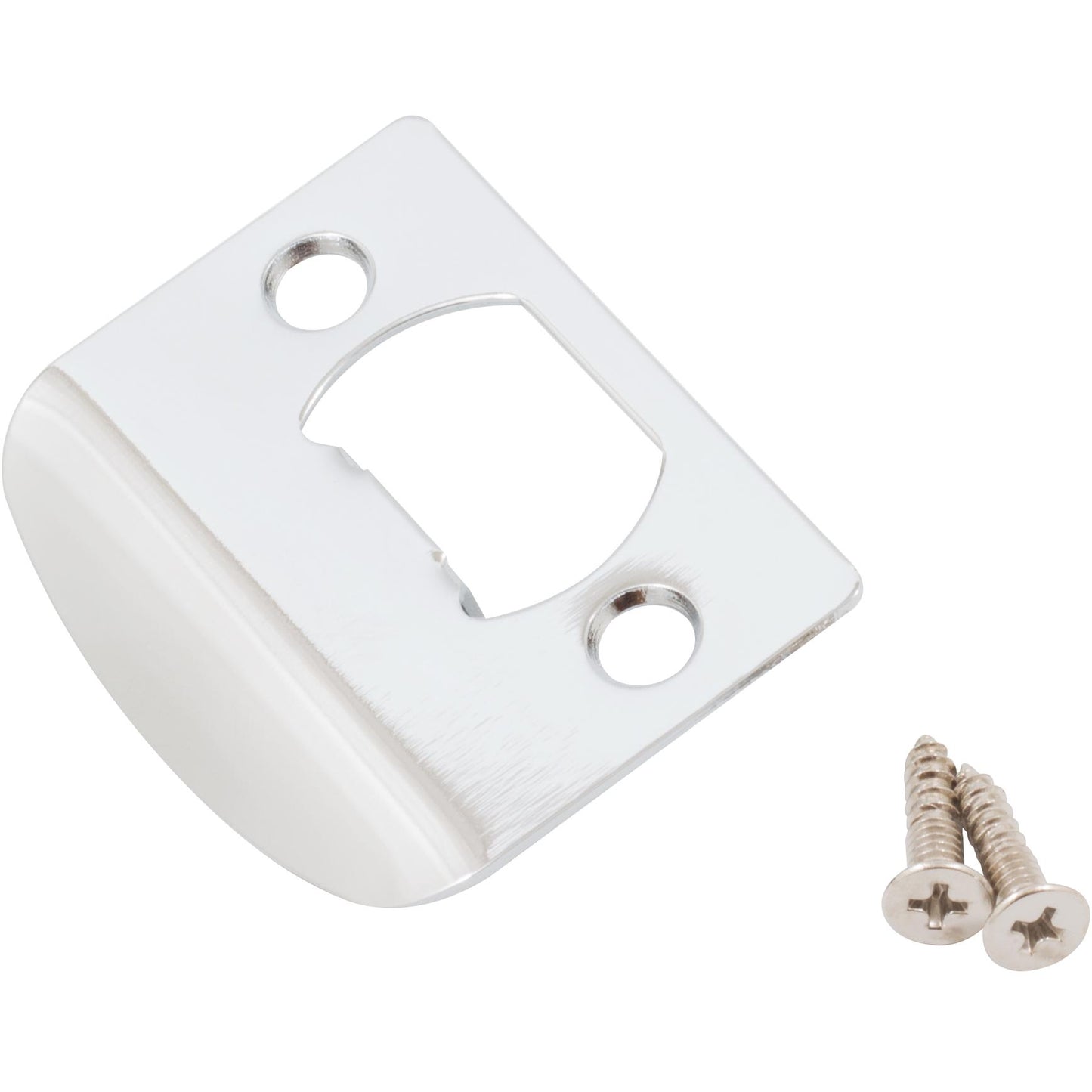 Stone Harbor Hardware Full Lip Square Corner Strike Plate, 2-1/4 Inches, 1-5/8" Center-to-Center, Polished Chrome