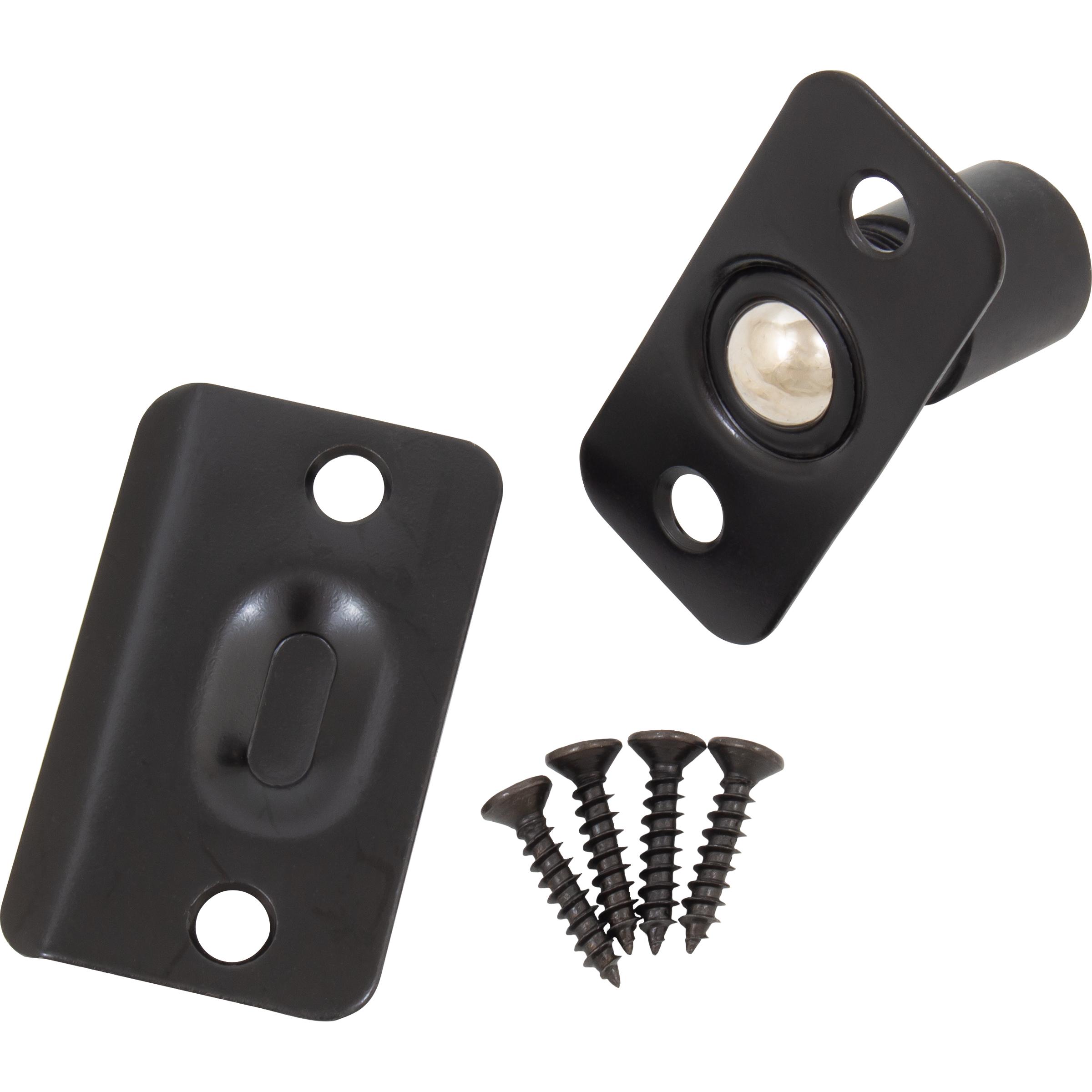 Stone Harbor Hardware Round Corner Dual Adjust Ball Catch, Matte Black