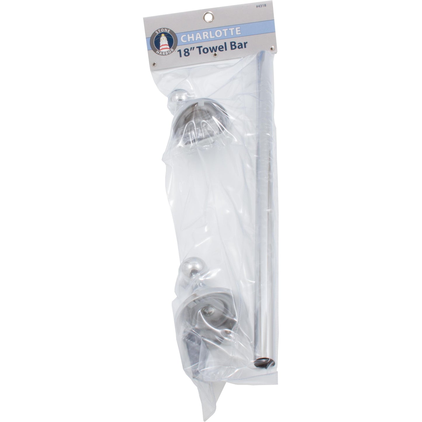 Stone Harbor Hardware Charlotte Towel Bar, 18 Inches, Polished Chrome