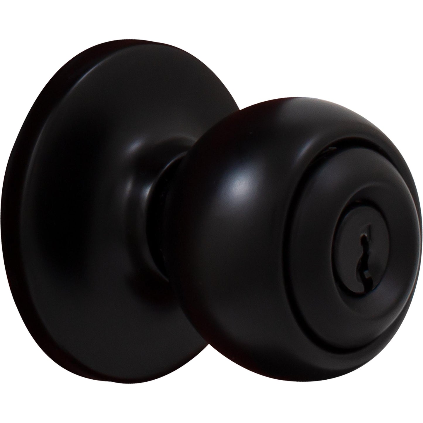 Stone Harbor Hardware Ball Door Knob, Entry Latch, KW Keyway, Matte Black