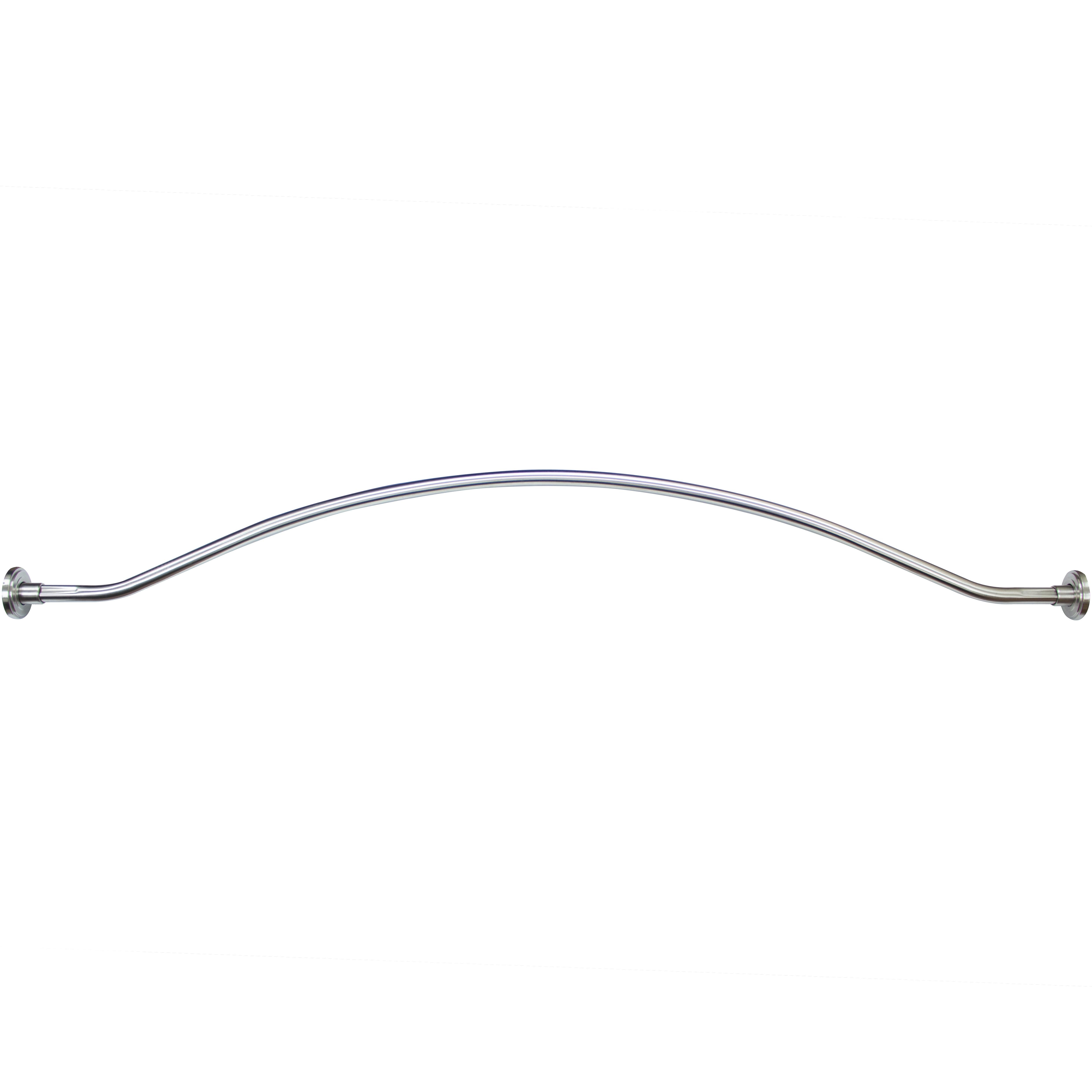 Stone Harbor Hardware Charlotte Curved Shower Rod, 5 Feet, 3" Diameter Rose, Concealed Screws, Satin Stainless Steel
