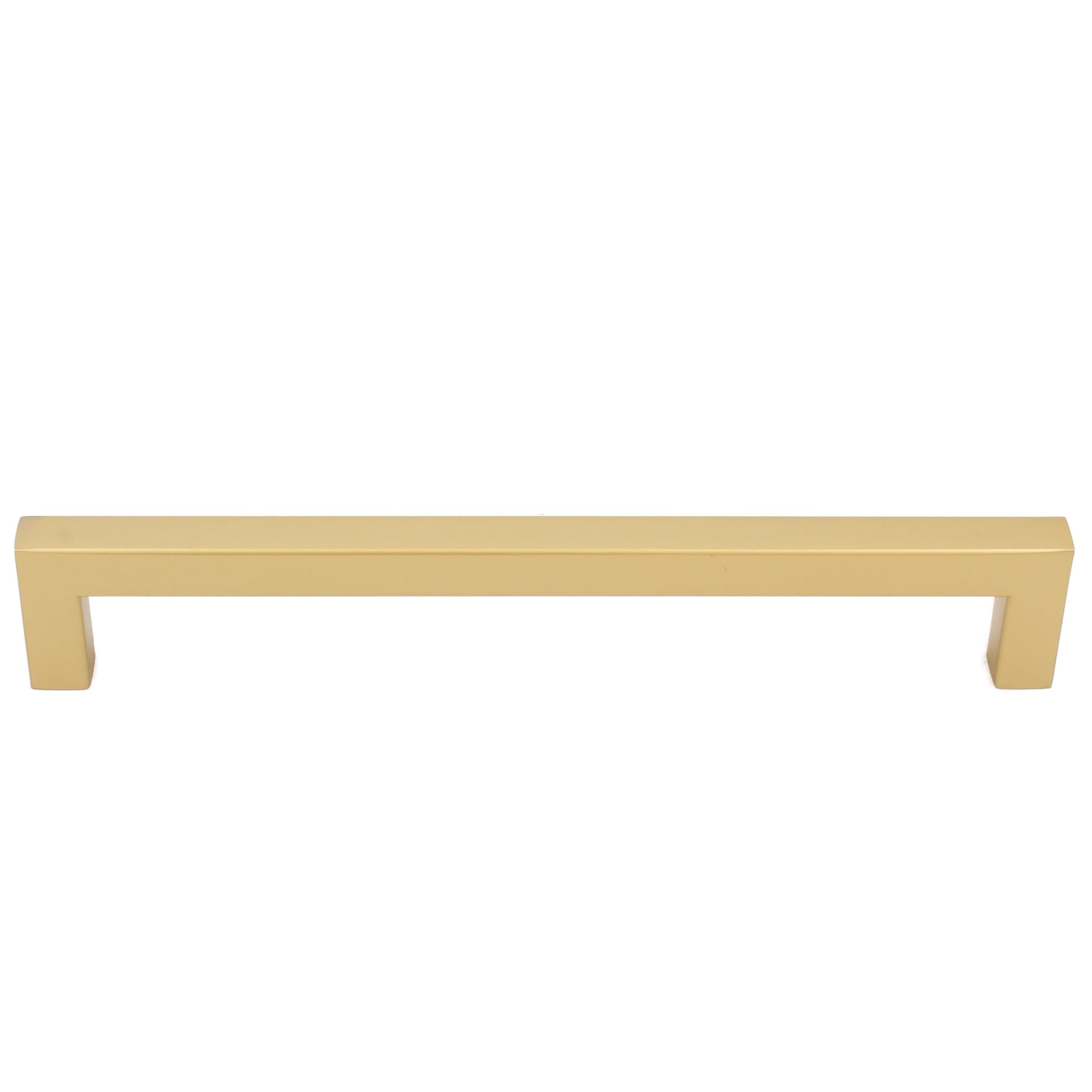 Stone Harbor Hardware Contemporary Square Cabinet Pull, 160 Millimeters, Stainless Steel Base Material, Satin Brass
