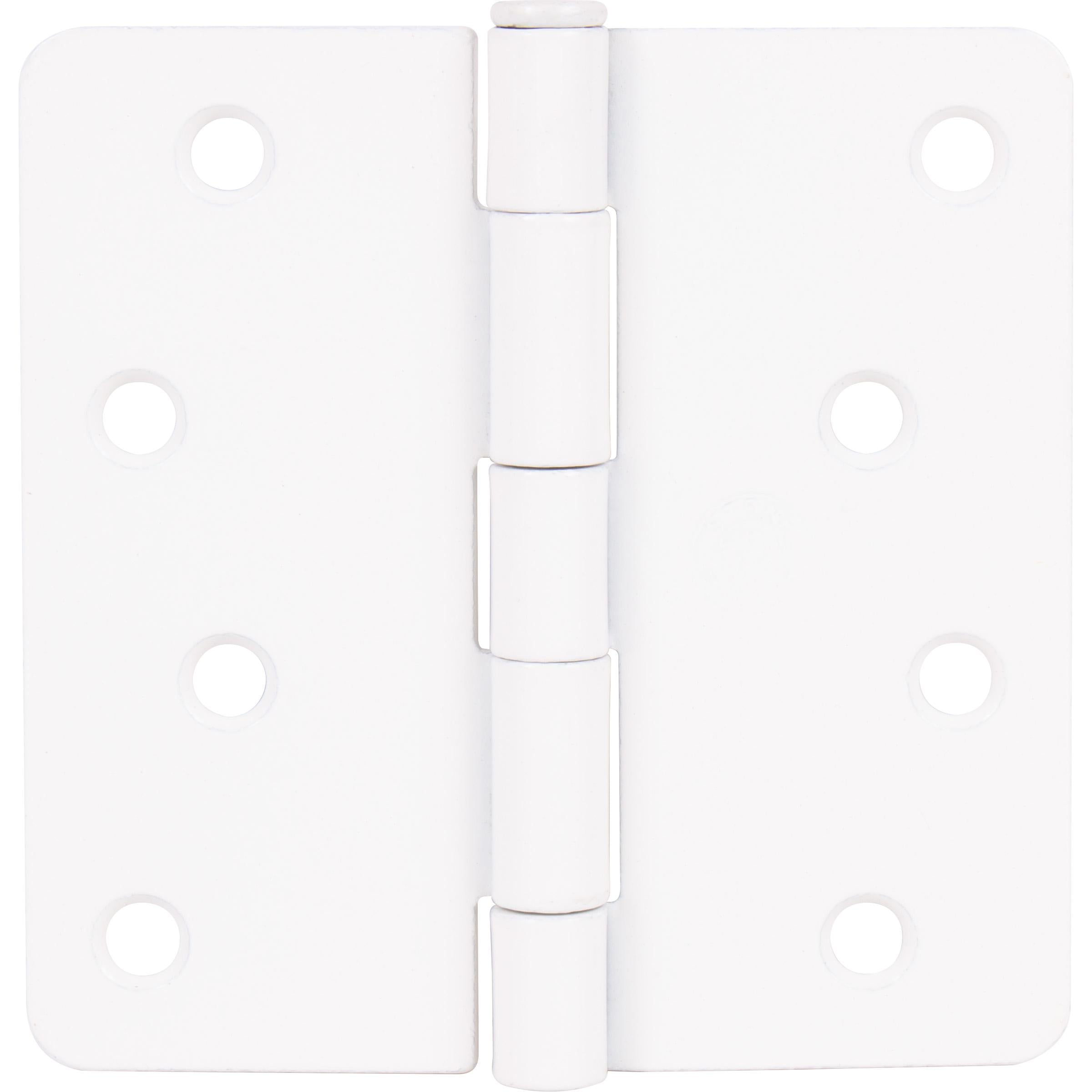 Stone Harbor Hardware 4" Door Hinges, 1/4" Radius Corner, White, 3-Pack