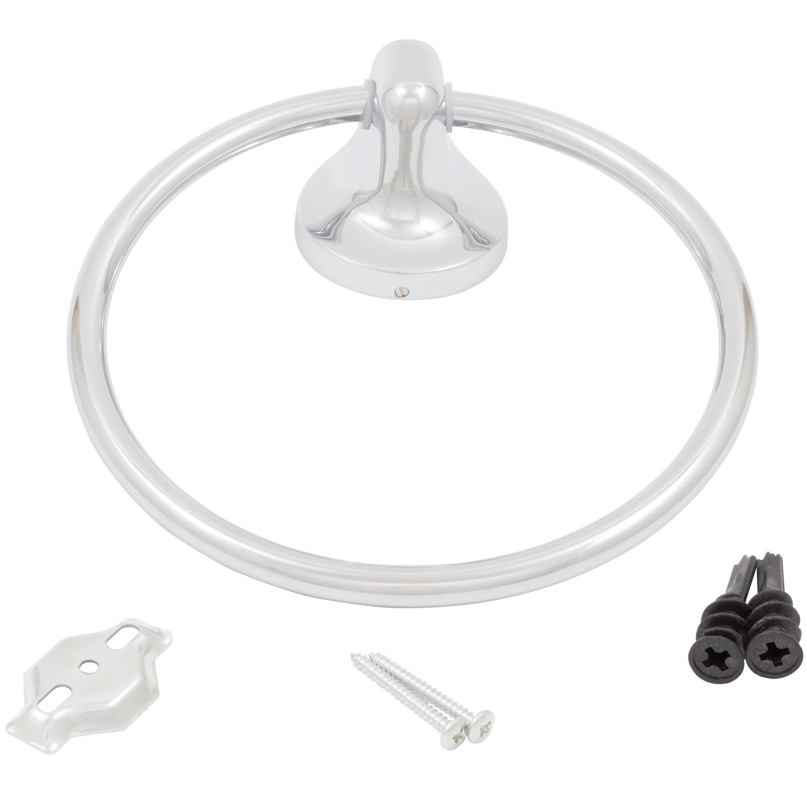 Stone Harbor Hardware Harbor Mist Towel Ring, Polished Chrome