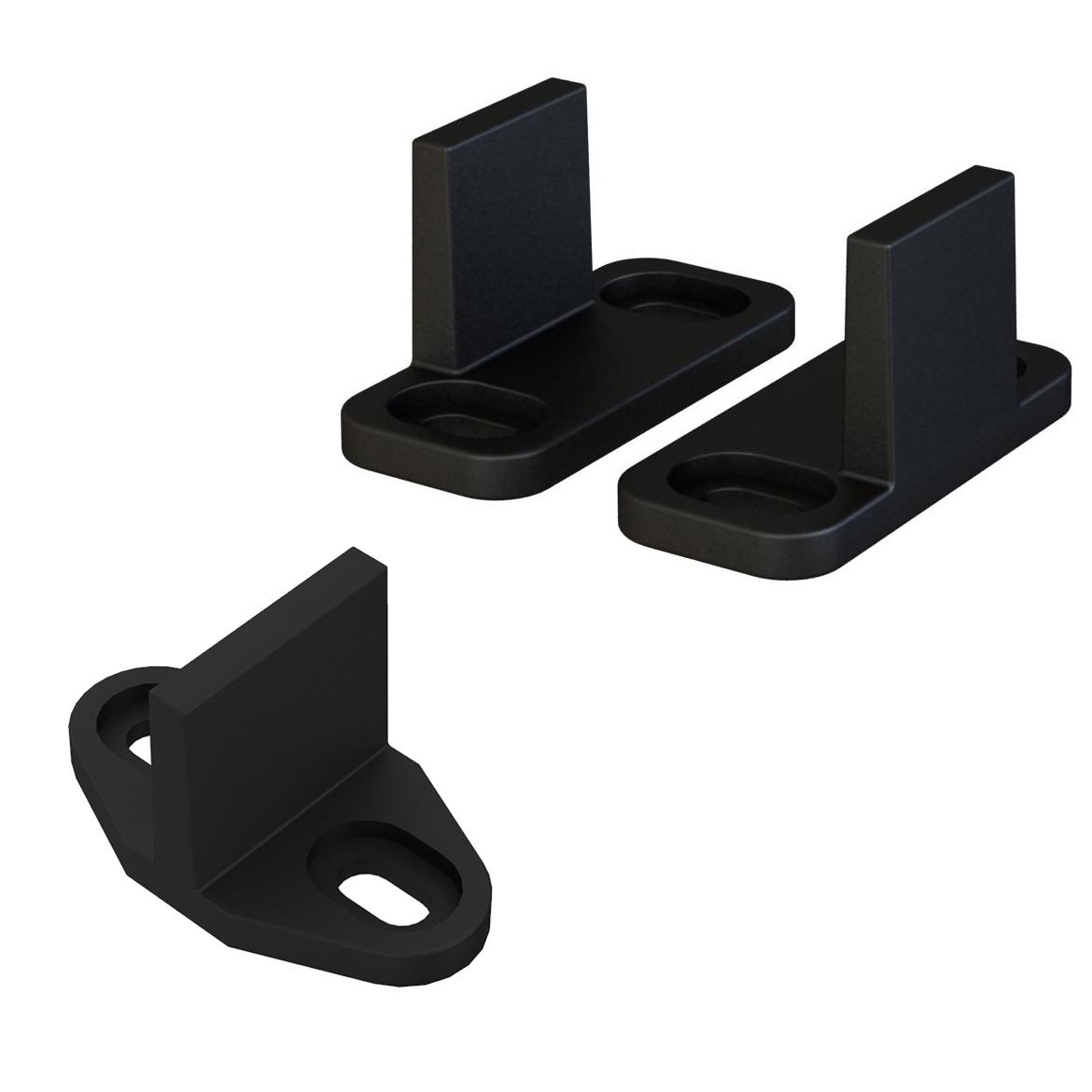 Floor Guide Set for Sliding Door Sets, Black Plastic