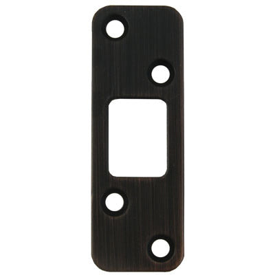 Stone Harbor Hardware Round Corner Deadbolt Strike Plate, 1-1/4" x 3-5/8", 2-1/2" Center-to-Center, Vintage Bronze