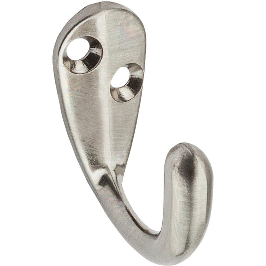 V162 Clothes Hook 2/pk - Satin Nickel