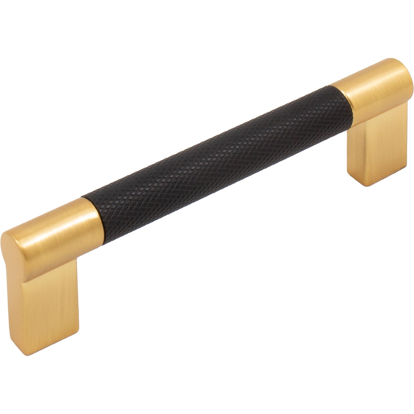 Stone Harbor Hardware Urban Cabinet Pull, 96 Millimeters, Matte Black with Satin Brass Ends