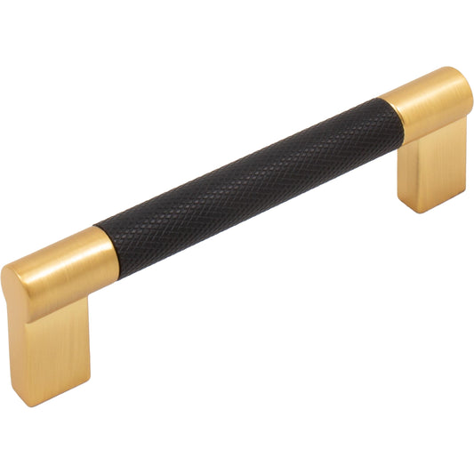 Stone Harbor Hardware Urban Cabinet Pull, 96 Millimeters, Matte Black with Satin Brass Ends