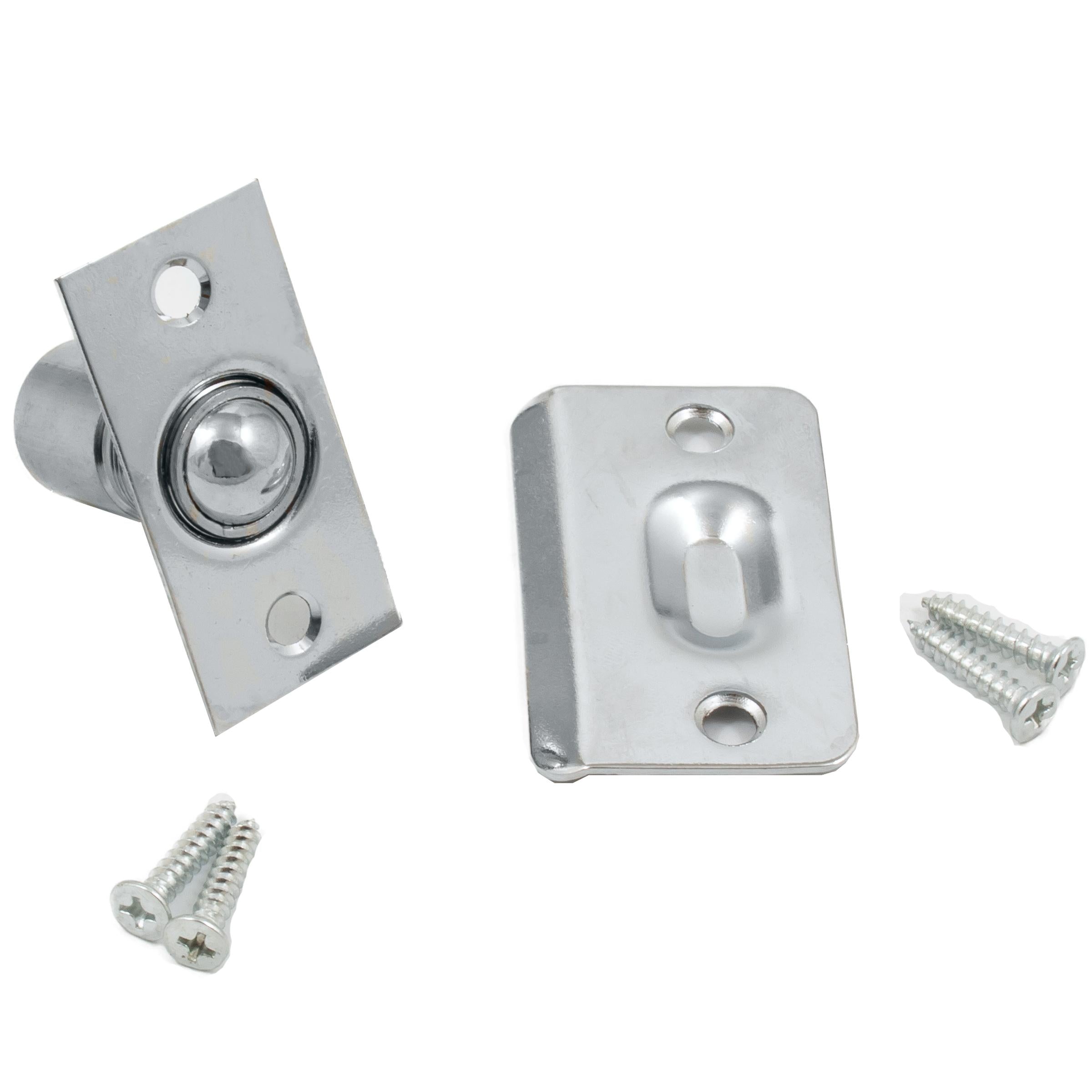 Stone Harbor Hardware Square Corner Dual Adjust Ball Catch, Polished Chrome