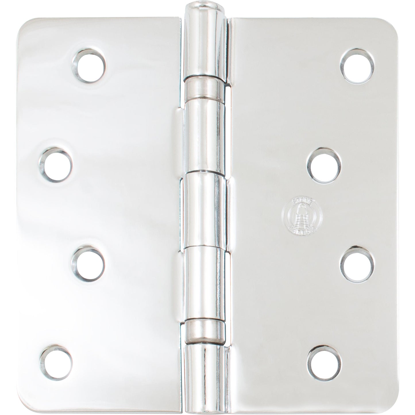 Stone Harbor Hardware 4" Ball-Bearing Door Hinges, 1/4" Radius Corner, Polished Chrome, 2-Pack