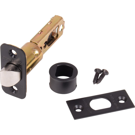 Stone Harbor Hardware Six-Way Adjustable Latch for Traditional Interior Locks, Matte Black