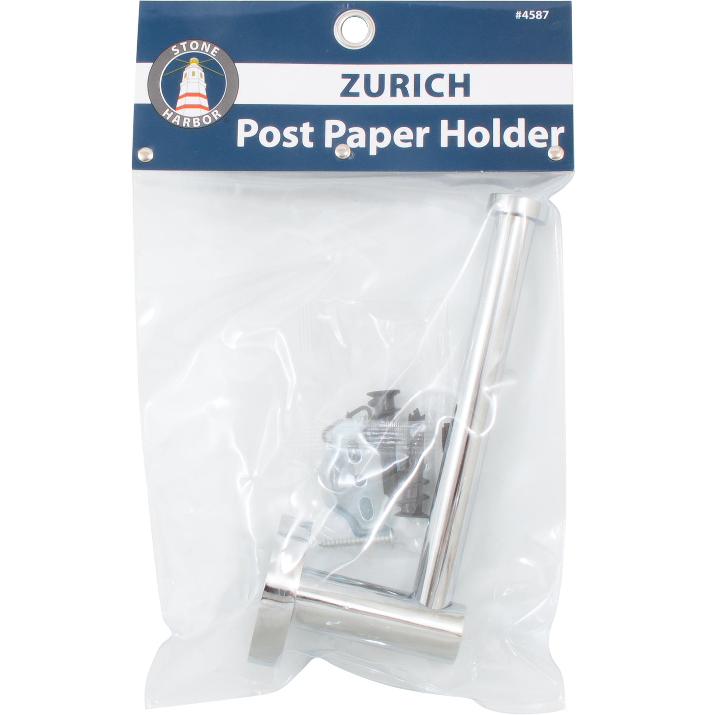 Stone Harbor Hardware Zurich Post Paper Holder, Polished Chrome