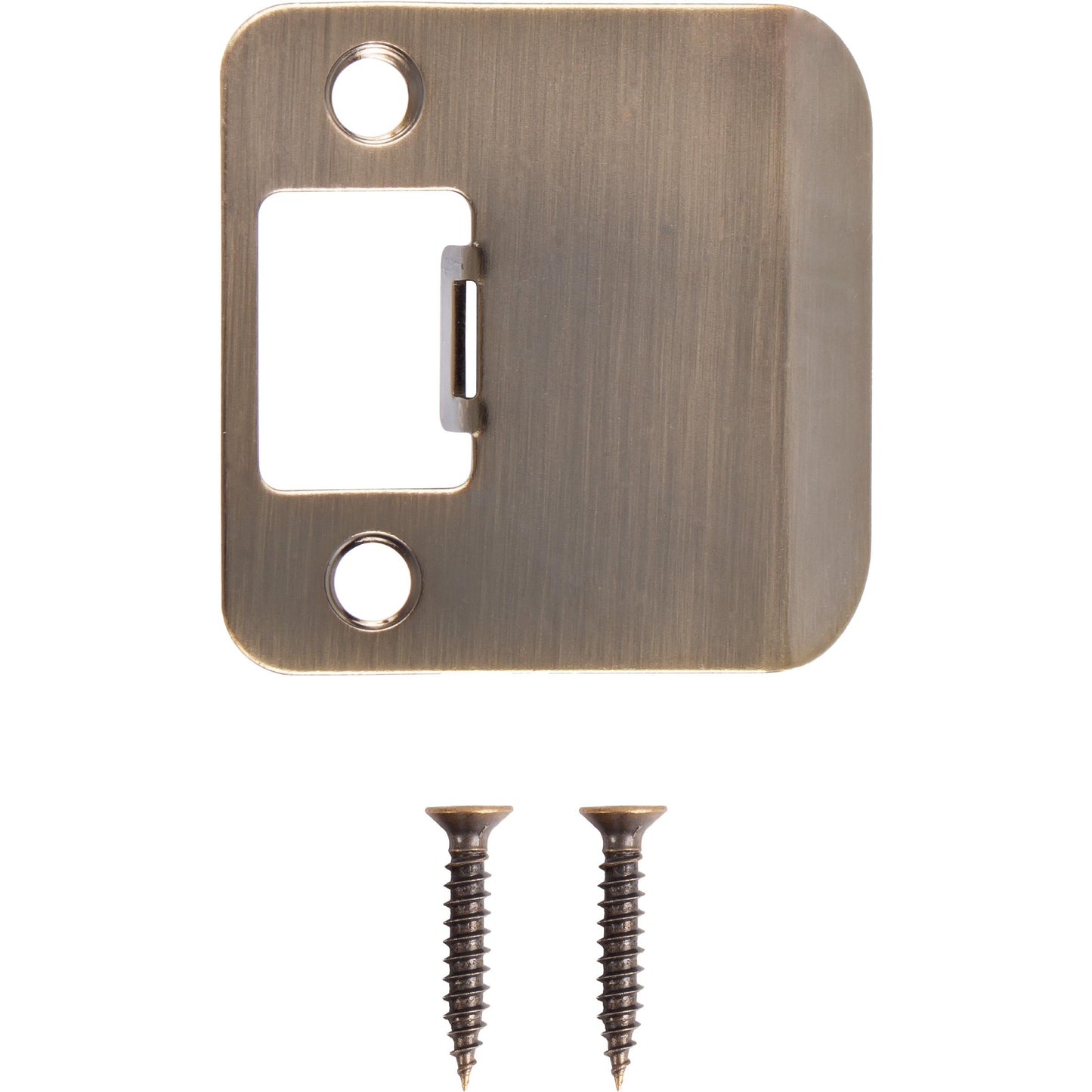 Stone Harbor Hardware Round Corner Extended Lip Strike, 2-1/4" x 1-3/4", (2-1/4" Overall Length), Antique Brass