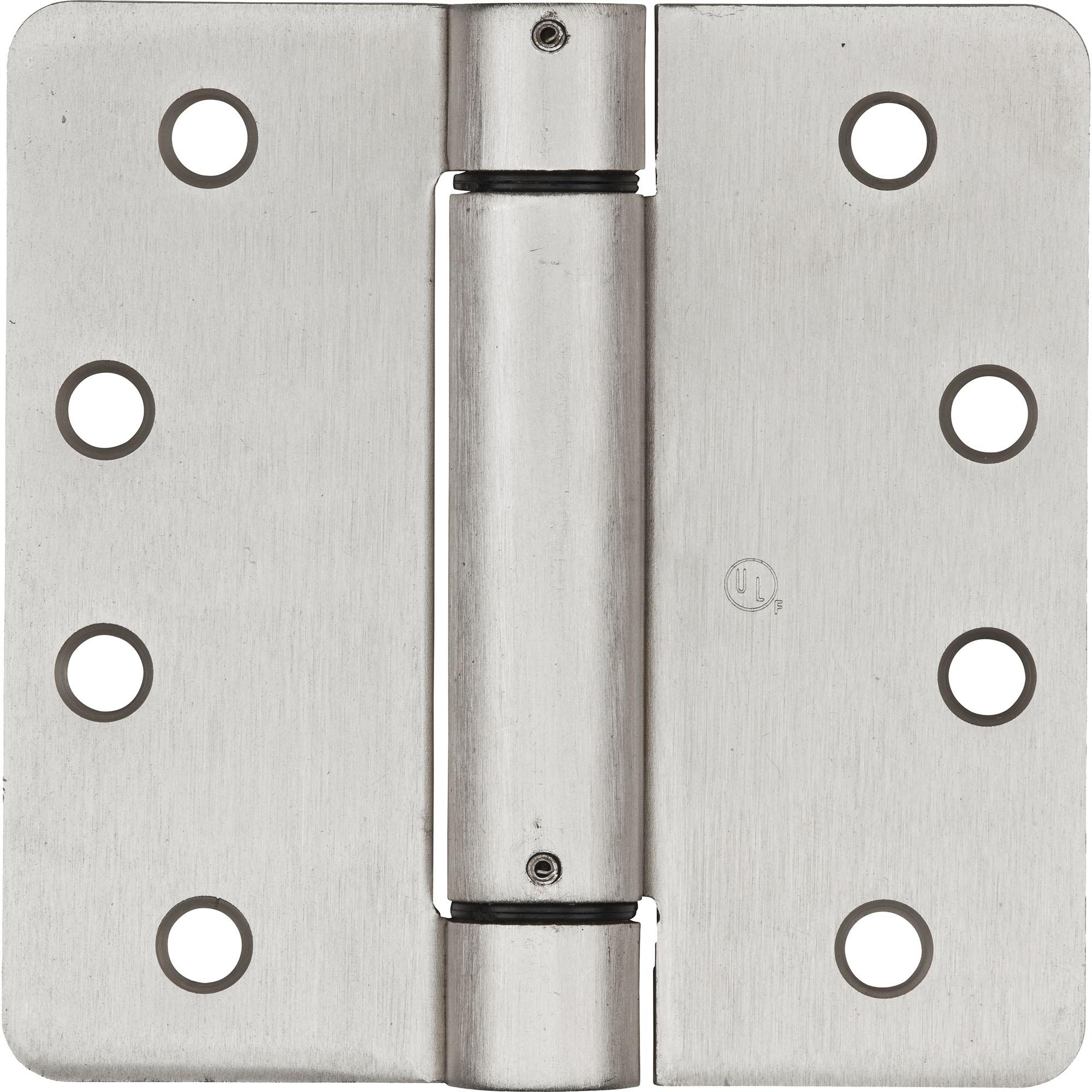 V521 4" 1/4R Spring Hinge - Satin Nickel