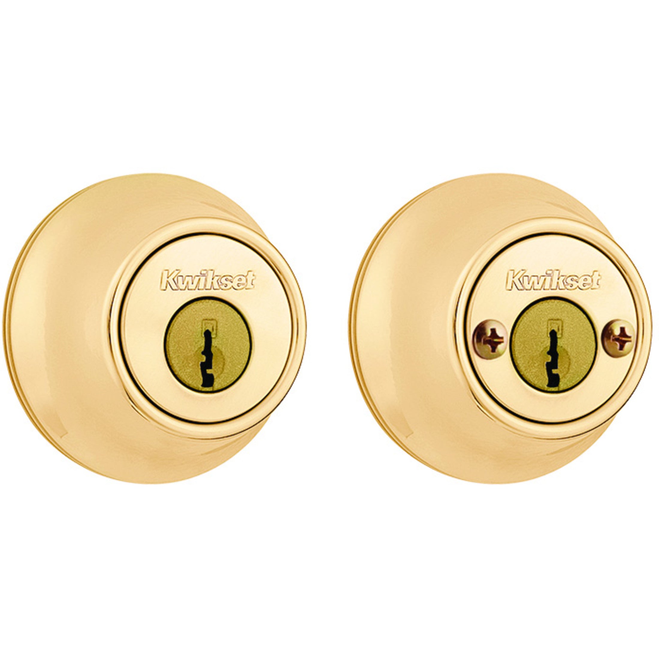 665 3 6AL STRKP K3 2-Cyl Deadbolt - Polished Brass