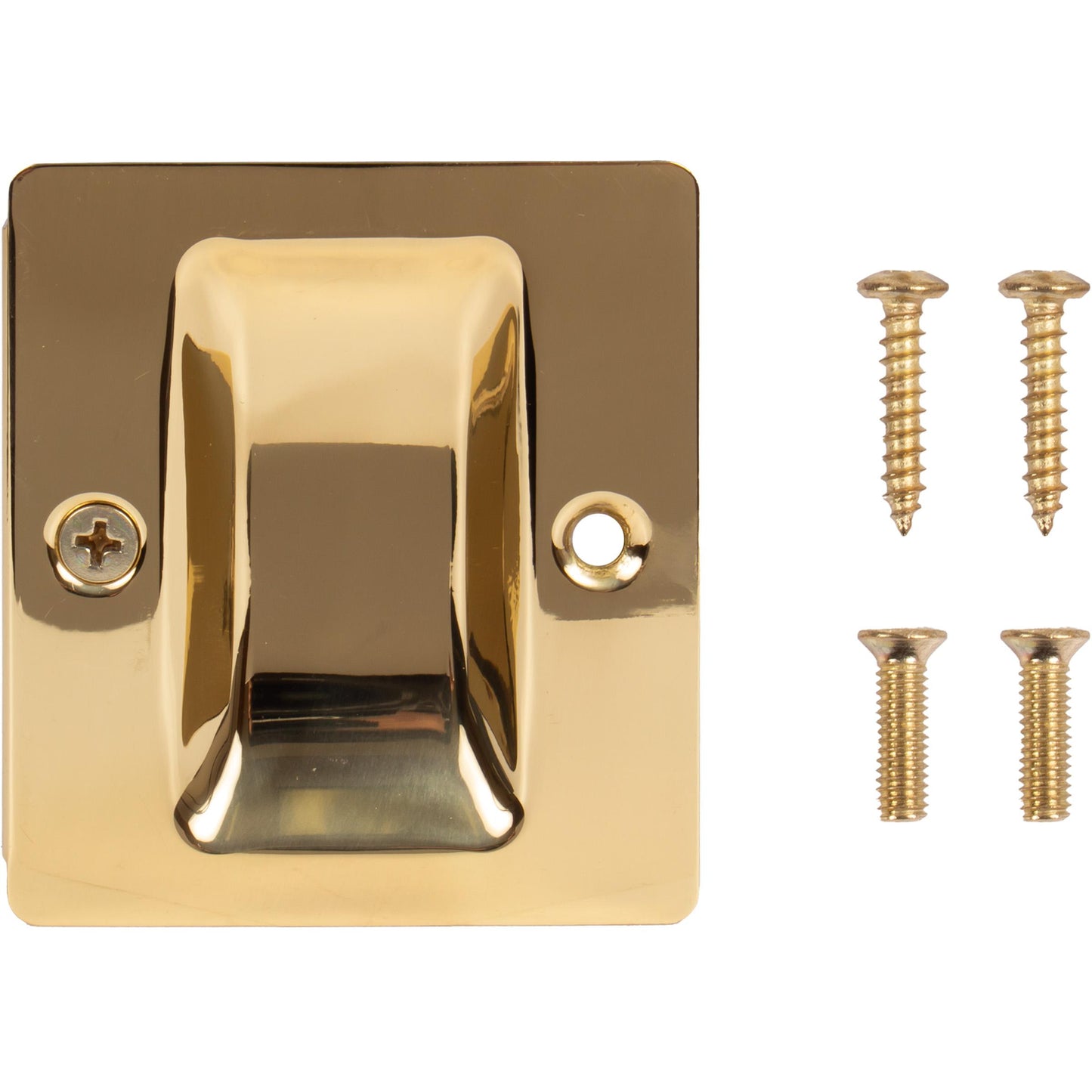 Stone Harbor Hardware Premium Square Pocket Door Lock, Passage Function, Polished Brass