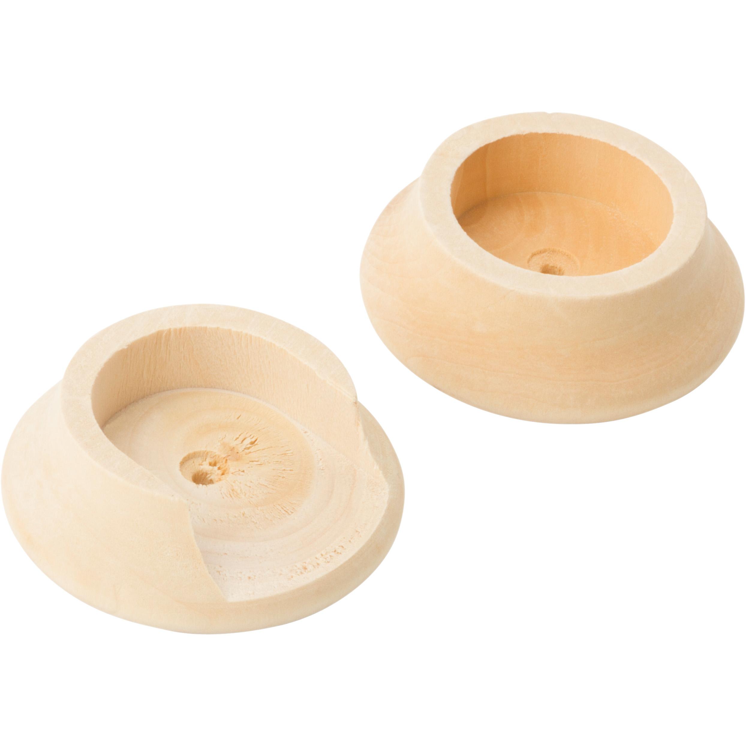 V103 1-3/8" Natural Wood Pole Socket Set - Brown