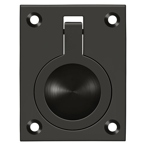 FRP25U10B 2-1/2" x 1-7/8" Flush Ring Pull - Oil-Rubbed Bronze