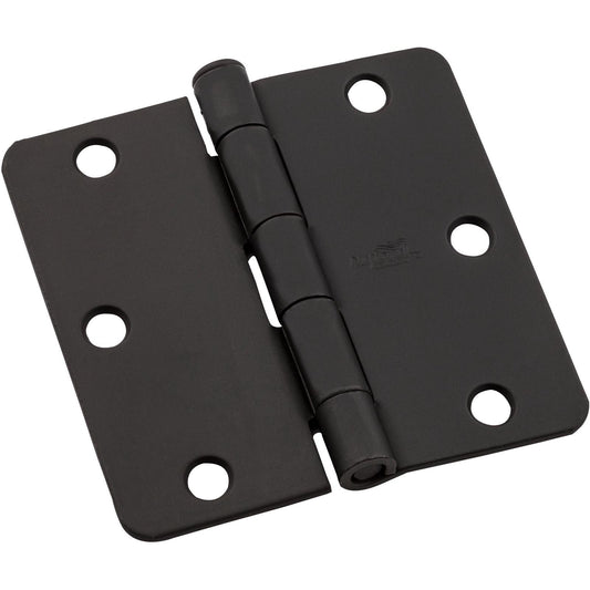 National Hardware - V512RC 3-1/2" 1/4R Hinge 3/pk - Black