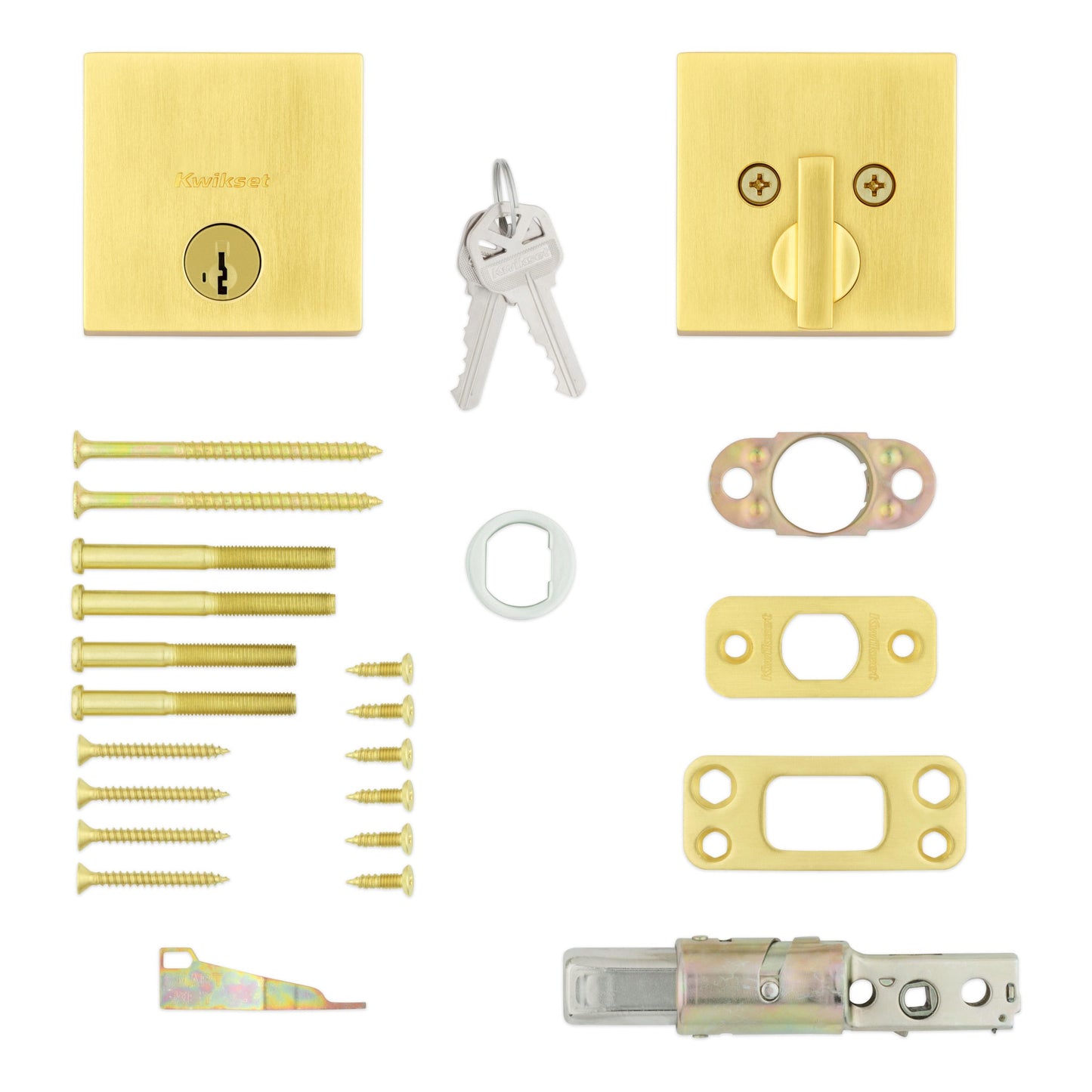 258 SQT 4 SMT CP K4 Downtown 1-Cyl Deadbolt - Satin Brass