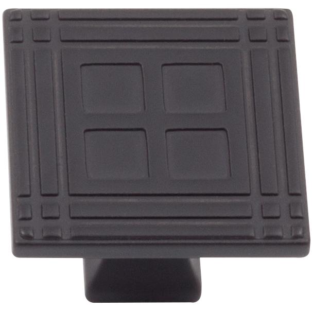 Stone Harbor Hardware Arts & Crafts Square Cabinet Knob, Matte Black