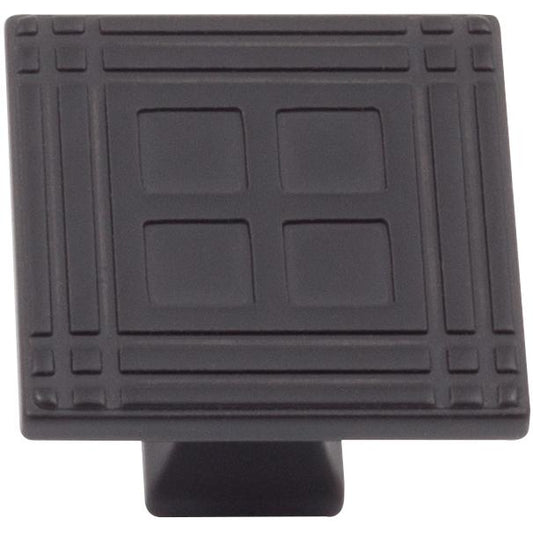 Stone Harbor Hardware Arts & Crafts Square Cabinet Knob, Matte Black