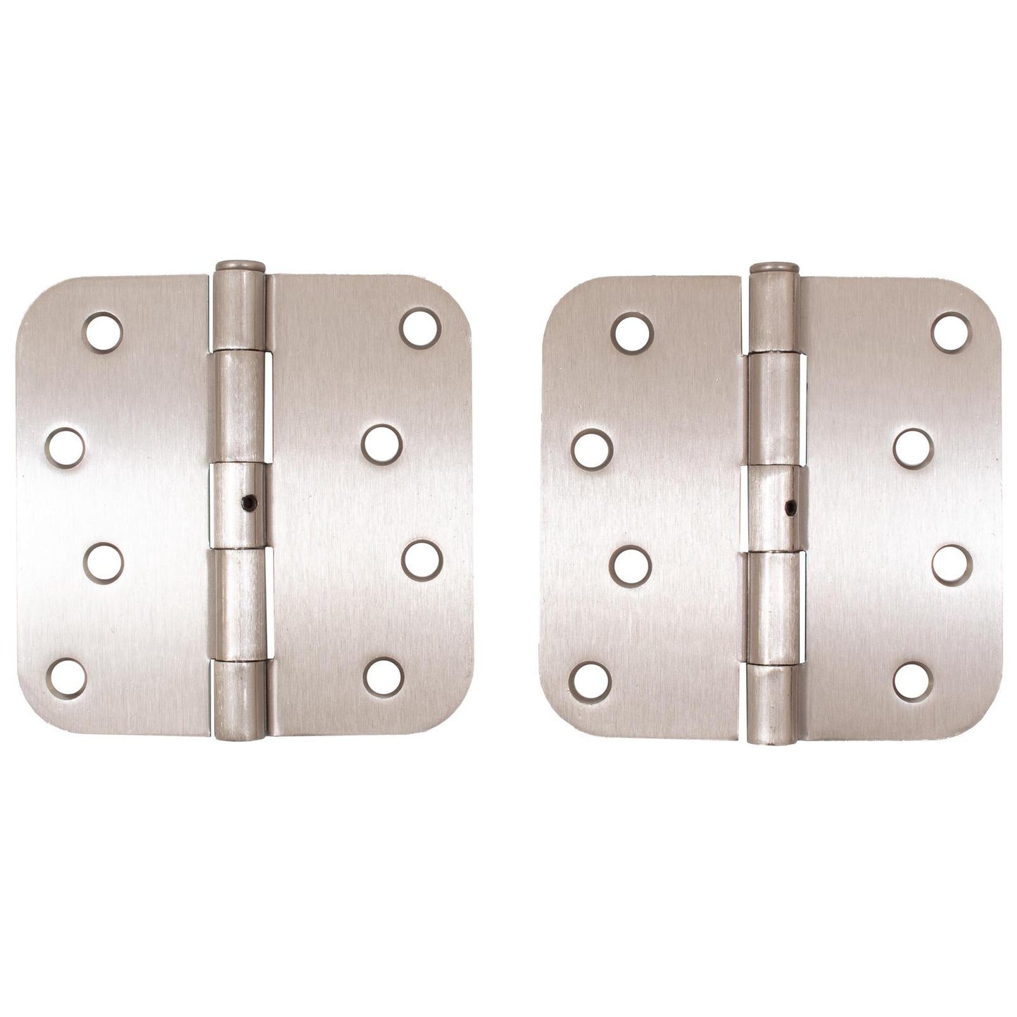 Stone Harbor Hardware Standard Hinge, Non-Removable Pin, 4 Inches, 5/8" Radius Corner, 2-Pack, Satin Nickel