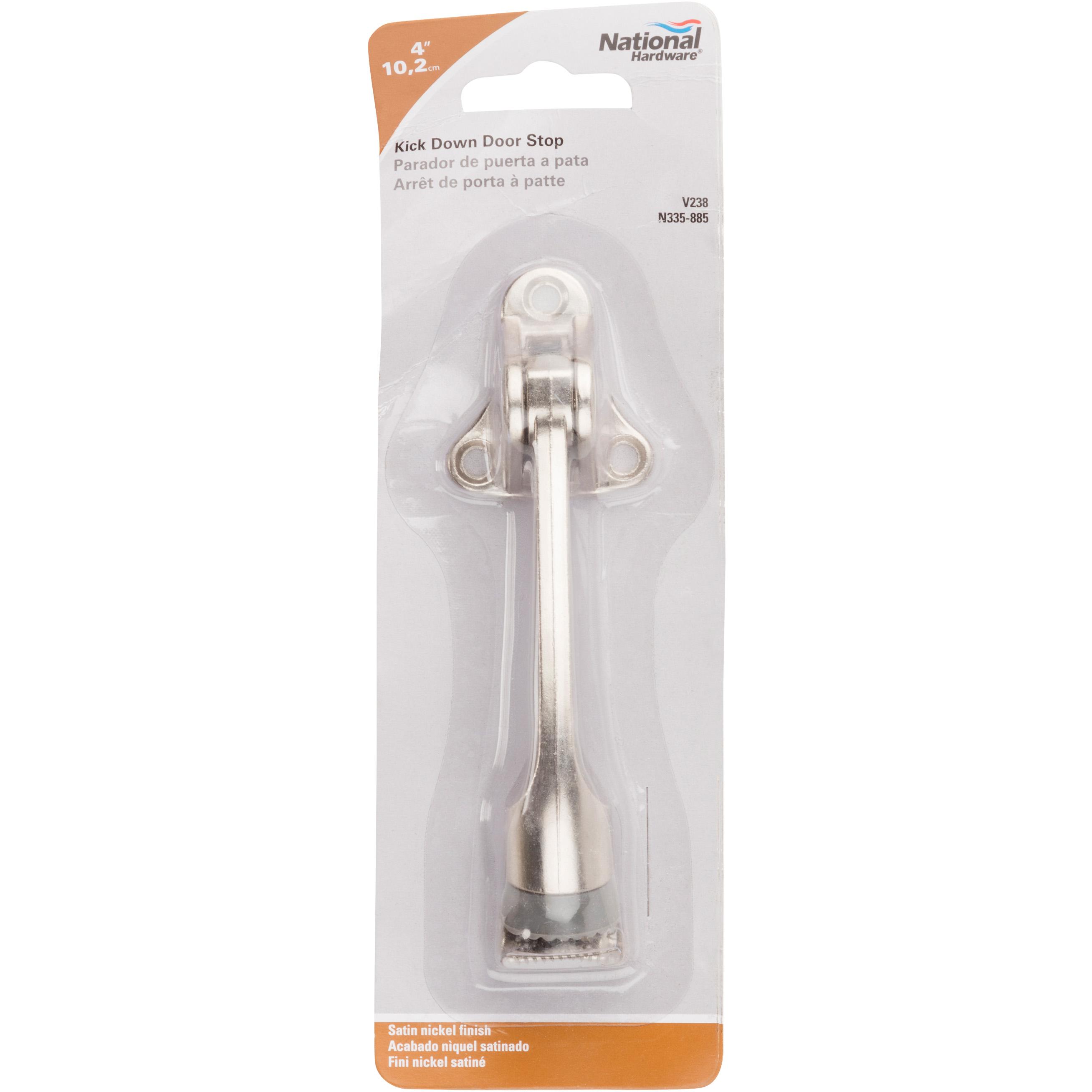 National Hardware - V238 4” Kickdown Door Stop -  Satin Nickel