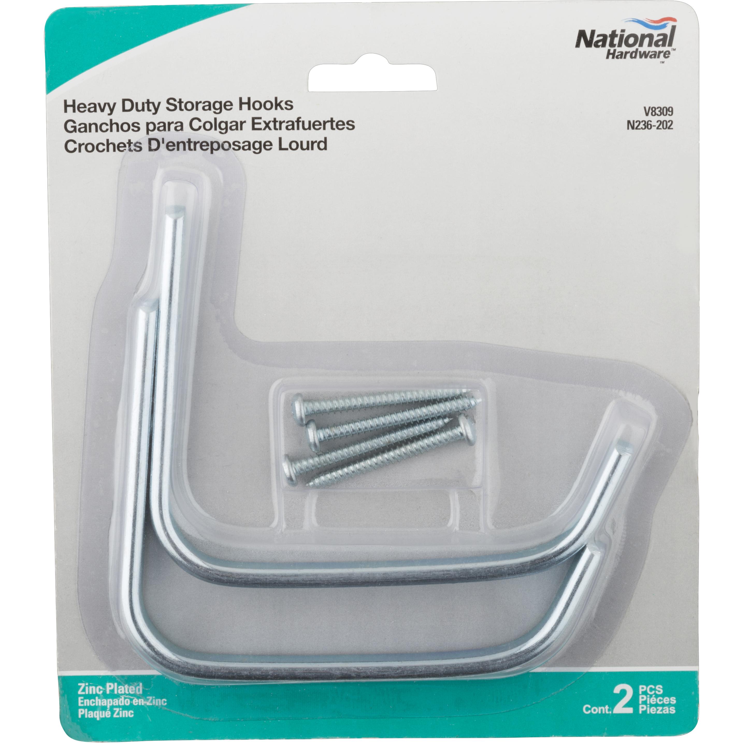 V8309 Heavy Duty Storage Hook 2/pk - Zinc Plated