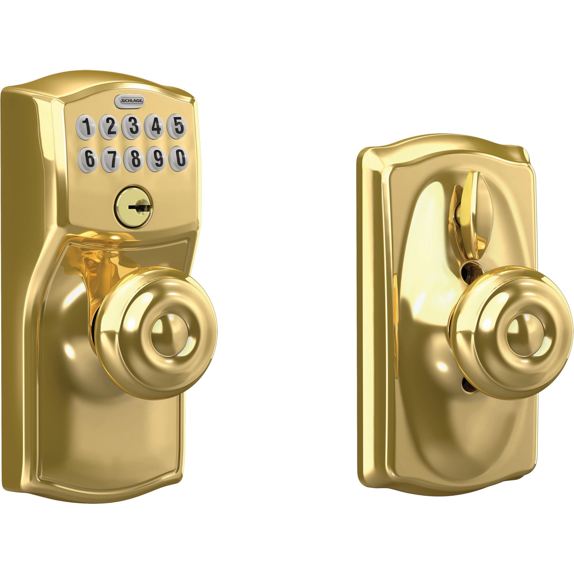 FE595CAM505GEO 16-086 10-027 Georgian / Camelot Keypad Knob - Lifetime Brass