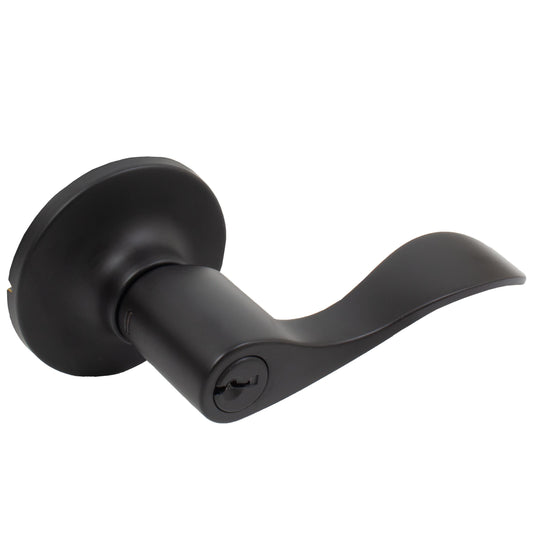Stone Harbor Hardware Beaverton Door Lever, Entry Latch, SC Keyway, Matte Black