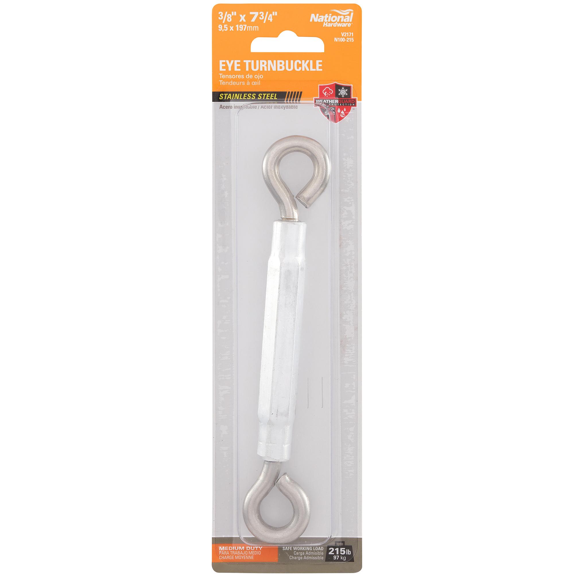 National Hardware - N100-215 V2171 3/8" x 7-3/4" Eye / Eye Turnbuckle  in Stainless Steel