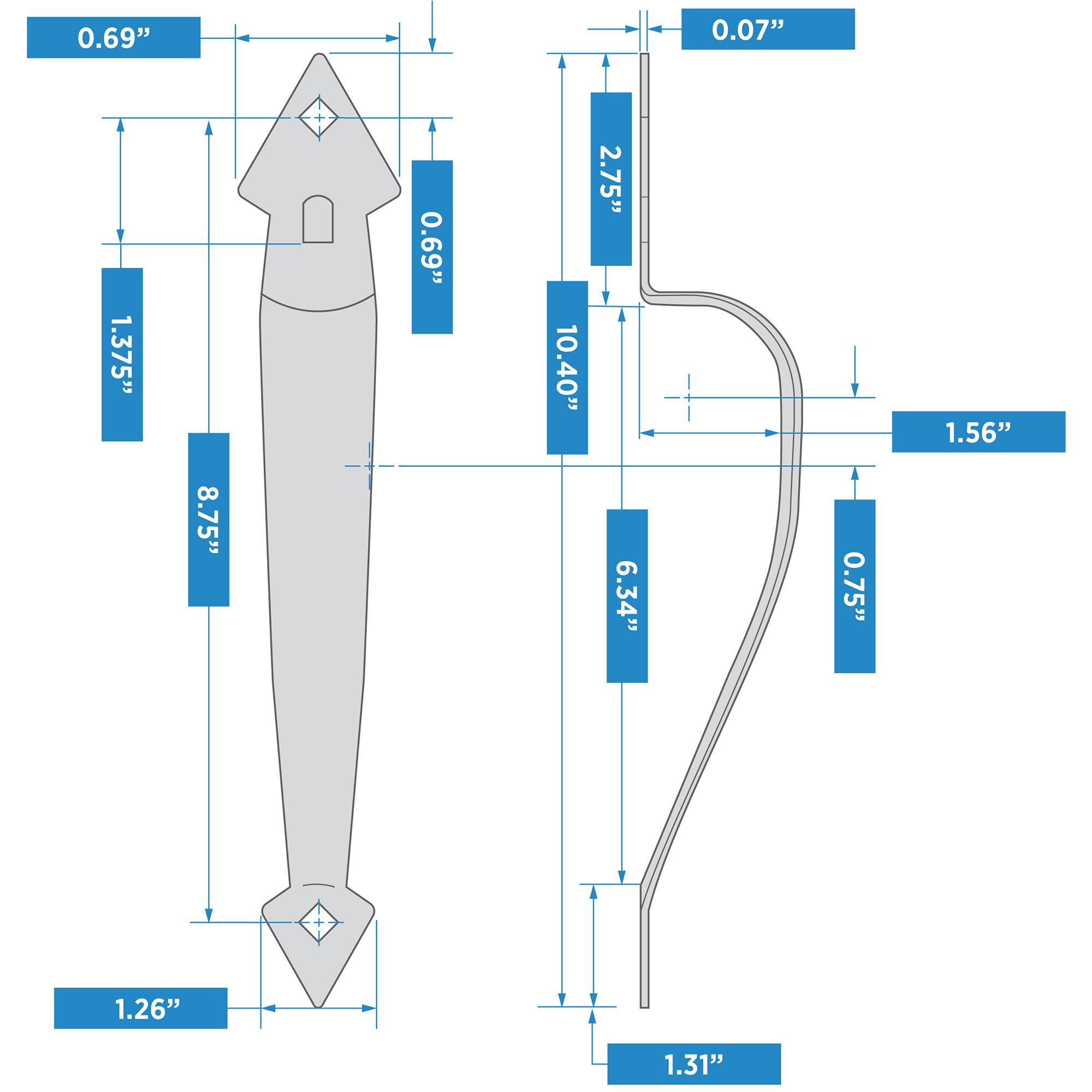V27 Ornamental Gate Latch Kit 1-1/2" to 3" Thick - Black